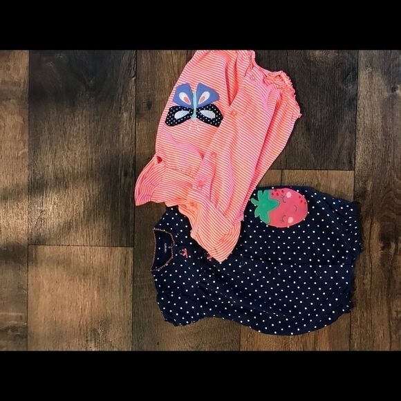 Carter's Rompers Size 6 Months Girls Blue Pink - Picture 12 of 12